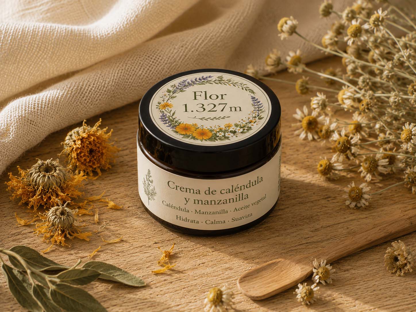 Crema botánica de caléndula y manzanilla