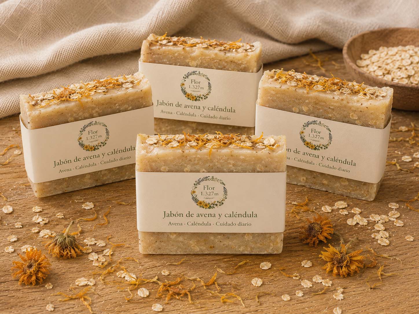 Jabón de avena y caléndula